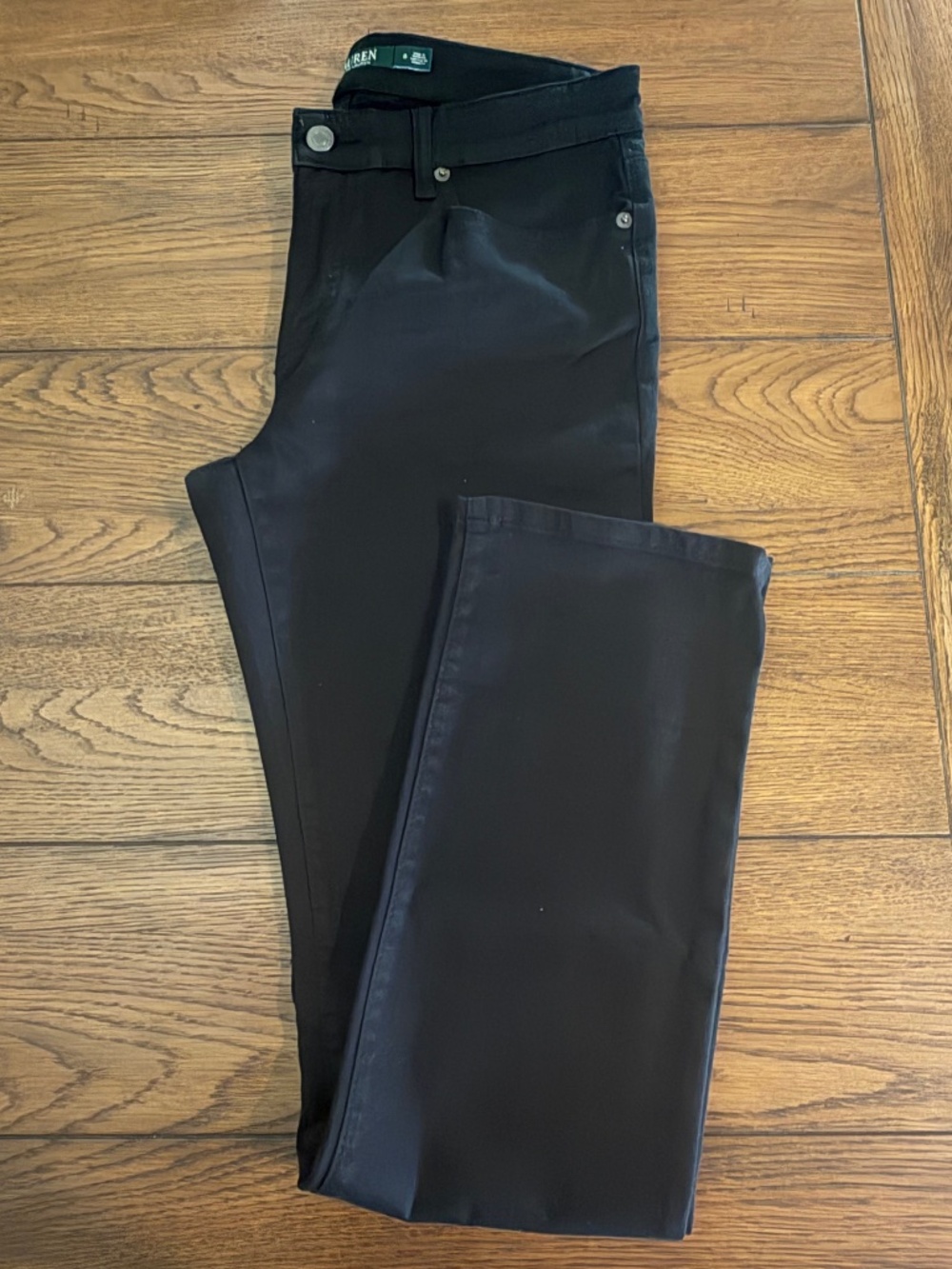 Lauren Ralph Lauren Modern Straight Curvy Black Slimming Fit Jeans 8, 32 Length